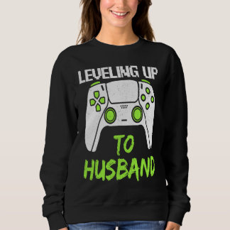 Levelling Up To Husband Bachelor Party Men Video Sweatshirt