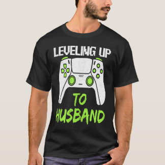 Levelling Up To Husband Bachelor Party Men Video T-Shirt