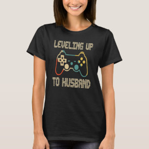 Levelling Up To Husband Newlywed Groom  Video Game T-Shirt