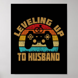 Levelling Up To Husnd Newlywed Groom Video Game Lo Poster