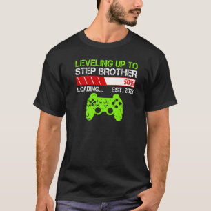 Levelling Up To Step Brother Est 2023  New Brother T-Shirt