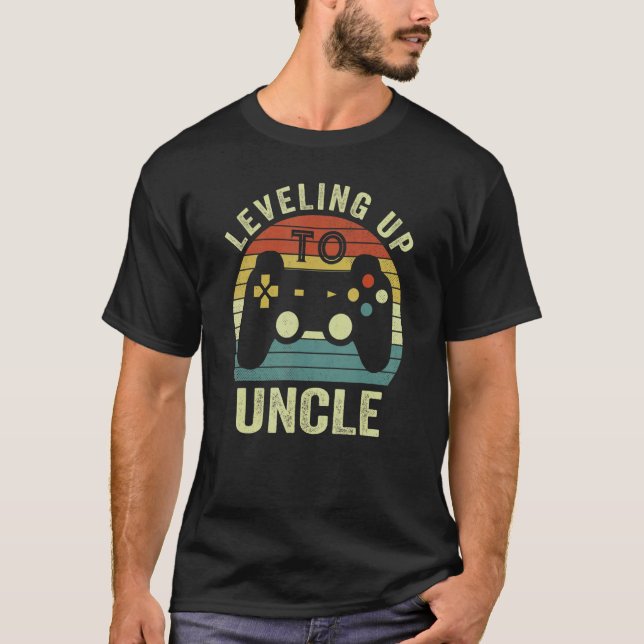Levelling Up To Uncle Est 2023 Promoted To Uncle E T-Shirt (Front)