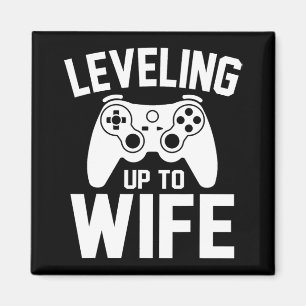 Levelling Up To Wife Newly Married Gamer Funny Gam Magnet