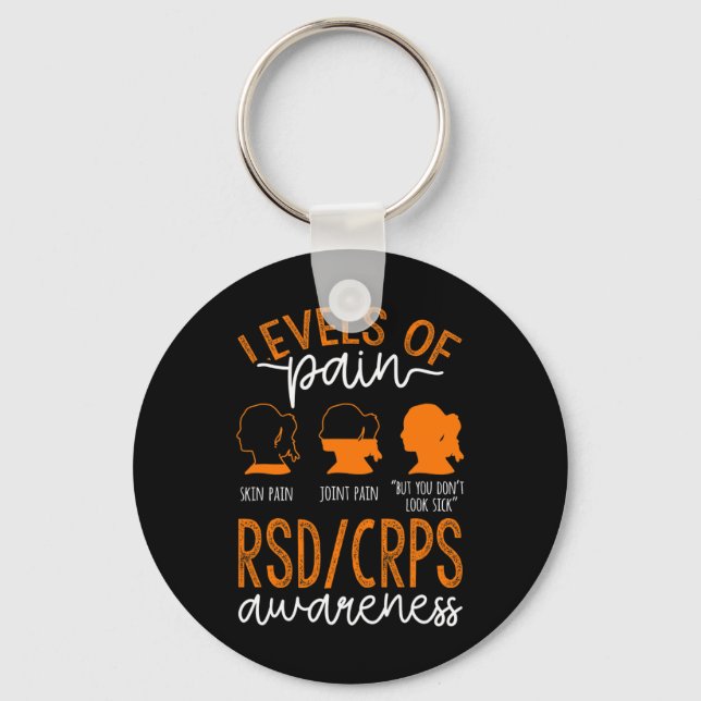 Levels Of Pain Warrior Rsd Crps Awareness  Key Ring (Front)