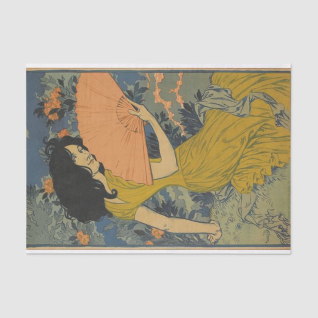 L'eventail (The Fan) by Eugene Grasset Tissue Paper (Front)