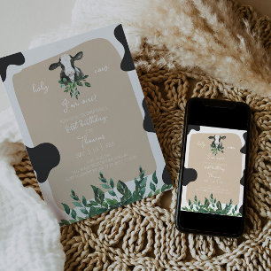 LEVI Cow First Birthday Invitation