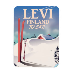 Levi, Finland ski travel poster Magnet
