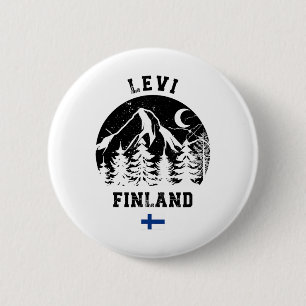 Levi Lapland Ski Resort Finland Alpine Skiing Finn 6 Cm Round Badge