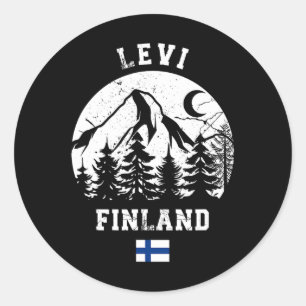Levi Lapland Ski Resort Finland Alpine Skiing Finn Classic Round Sticker