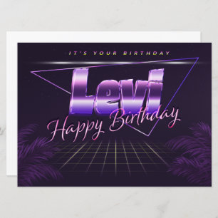 Levi Name First Name pura retro card Birthday