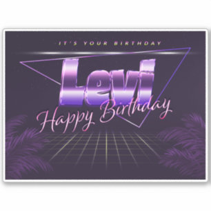 Levi Name Vorname lila retro Sticker Geburtstag