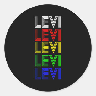 Levi Personalised First Name Style By Mel Classic Round Sticker
