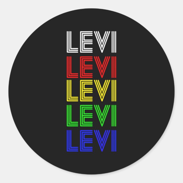 Levi Personalised First Name Style By Mel Classic Round Sticker (Front)