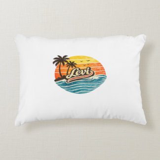 Levi Retro Sunset Name Design Decorative Cushion