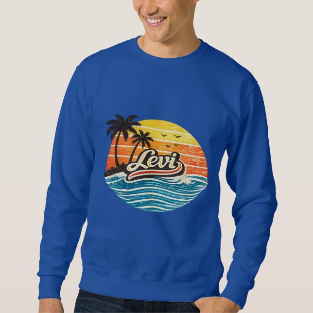 Levi Retro Sunset Name Design Sweatshirt (Front)