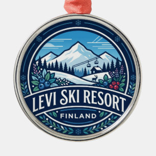Levi Ski Resort Finland Metal Ornament