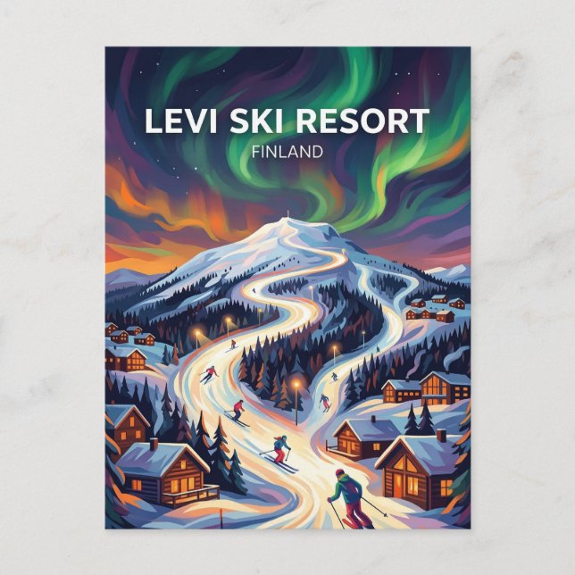 Levi Ski Resort Finland Postcard (Front)