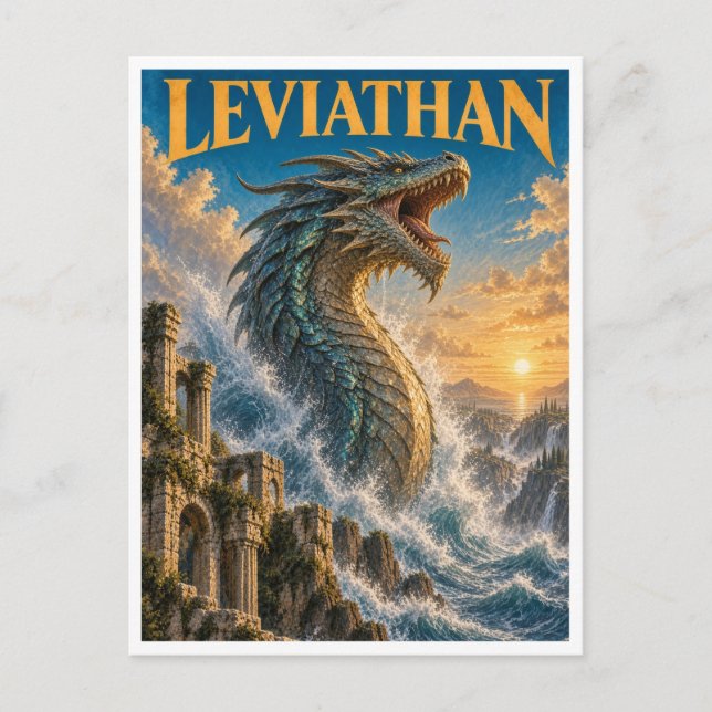Leviathan, Gothic Fantasy Monster Postcard (Front)