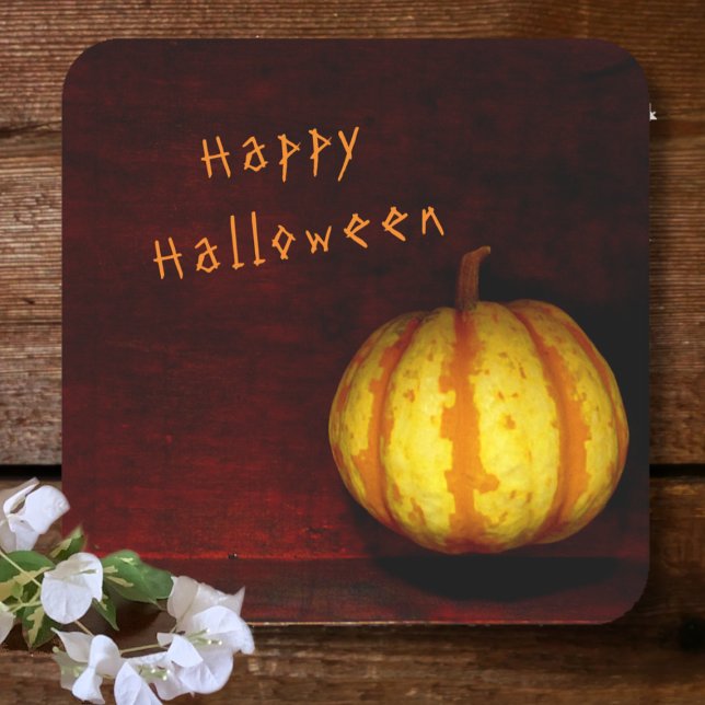 Levitate Pumpkin - Still Life Square Paper Coaster (Creator Uploaded)