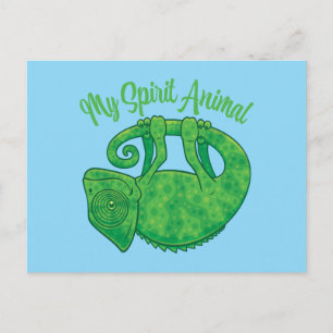 Levitating Lizard Chameleon Spirit Animal Holiday Postcard