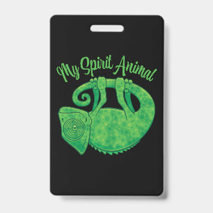 Levitating Lizard Chameleon Spirit Animal ID Badge