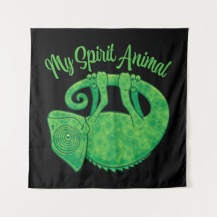 Levitating Lizard Chameleon Spirit Animal Tapestry