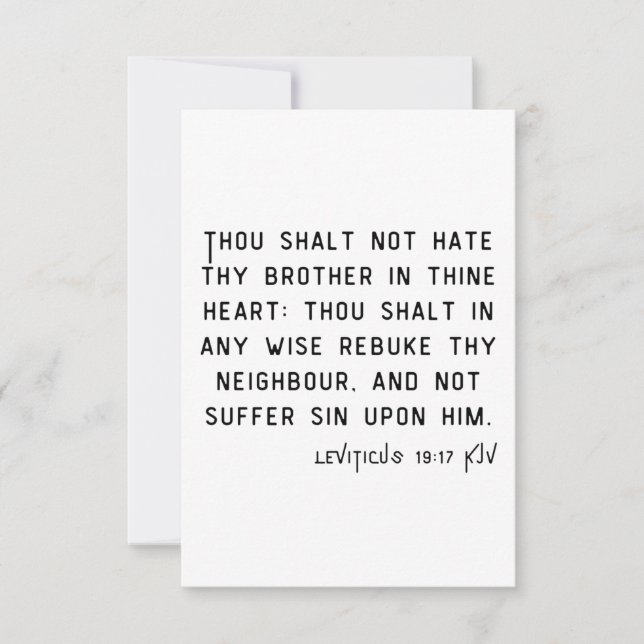 Leviticus 19:17 KJV Bible Scripture Greeting Card (Front)