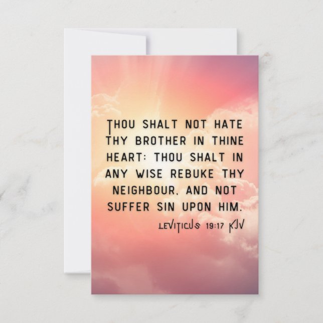 Leviticus 19:17 KJV Bible Scripture Pic Greeting Card (Front)