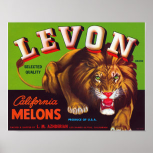 Levon California Melons Poster
