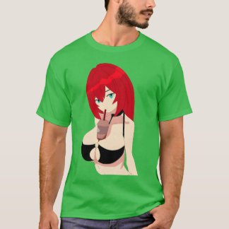 Lewd anime girl funny T-Shirt