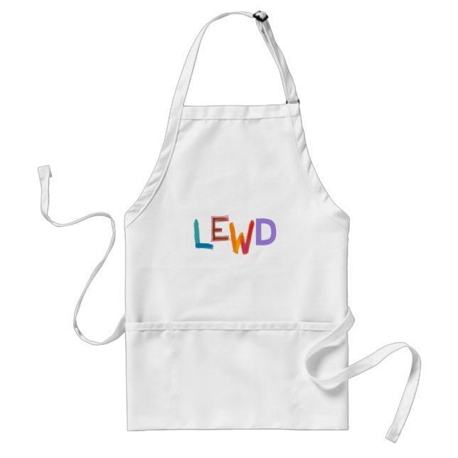 Lewd fun silly risque crude naughty word art standard apron (Front)