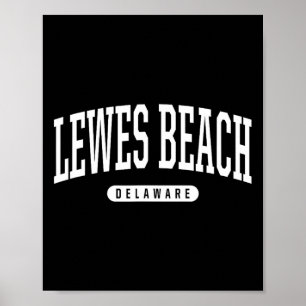 Lewes Beach Delaware Vacation College Style De Usa Poster