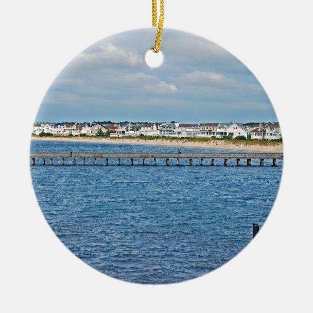 "Lewes Harbour from ferry" collection Ceramic Ornament (Front)