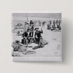 Lewis and Clark at the mouth of the Columbia 15 Cm Square Badge