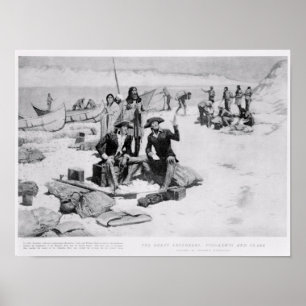 Lewis and Clark at the mouth of the Columbia Poster