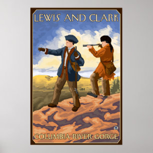 Lewis and Clark - Columbia River Gorge, Oregon Poster