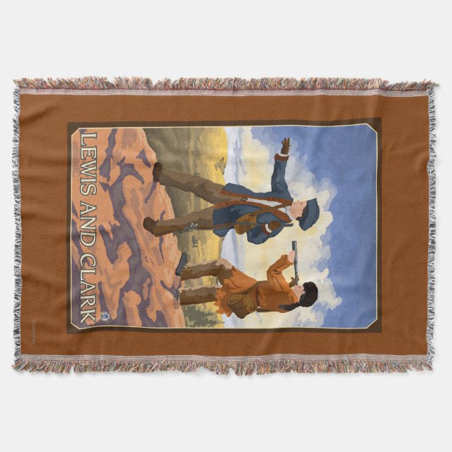 Lewis and Clark Exploring the West Throw Blanket (Front)