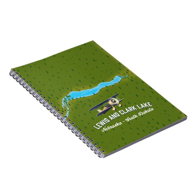 lewis and clark Lake map poster. Notebook (Right Side)
