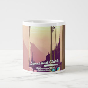 Lewis and Clark National and state park poster Large Coffee Mug