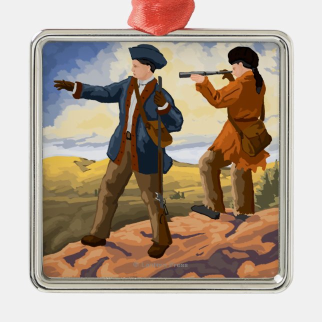 Lewis and Clark - Seaside, Oregon Metal Tree Decoration (Front)