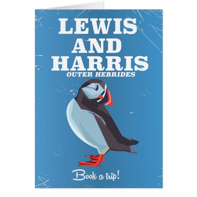 Lewis and Harris Scotland Puffin travel poster (Front)