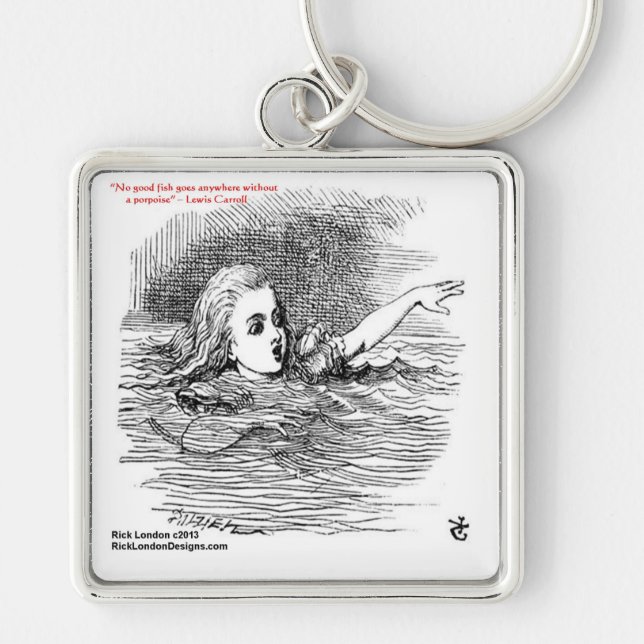 Lewis Carroll Graphic & Famous Quote Key Ring (Front)