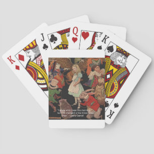 Lewis Carroll Illustration & Mind Change Quote Playing Cards