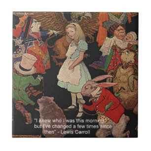 Lewis Carroll Illustration & Mind Change Quote Tile