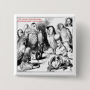 Lewis Carroll Looking Glass Illustration & Quote 15 Cm Square Badge