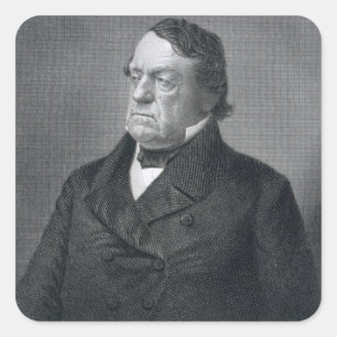 Lewis Cass, engraved by William G. Jackman (fl.c.1 Square Sticker