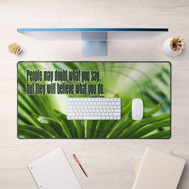 Lewis Cass Inspirational Quote "Doubt" Desk Mat (Office 1)