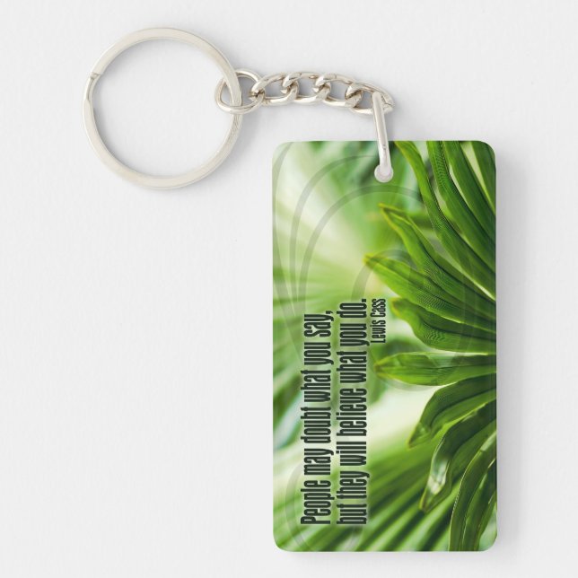 Lewis Cass Inspirational Quote "Doubt" Key Ring (Front)
