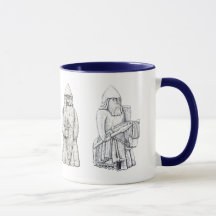 Lewis chessmen stipple art mug