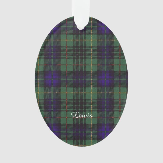 Lewis clan Plaid Scottish kilt tartan Ornament (Front)